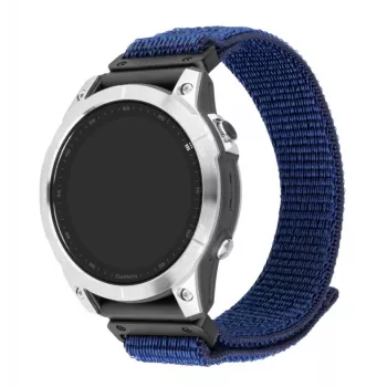 Pakaitinis sportinis dirželis FIXED, skirtas Garmin QuickFit 22 mm — tamsiai mėlynas nailonas, 160–210 mm