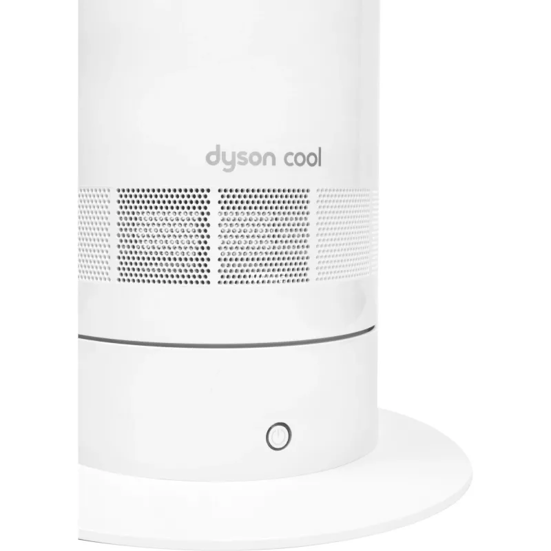 Dyson Cool AM07 durų skambučio aušinimo ventiliatorius, stovintis ant grindų, sidabrinis baltas