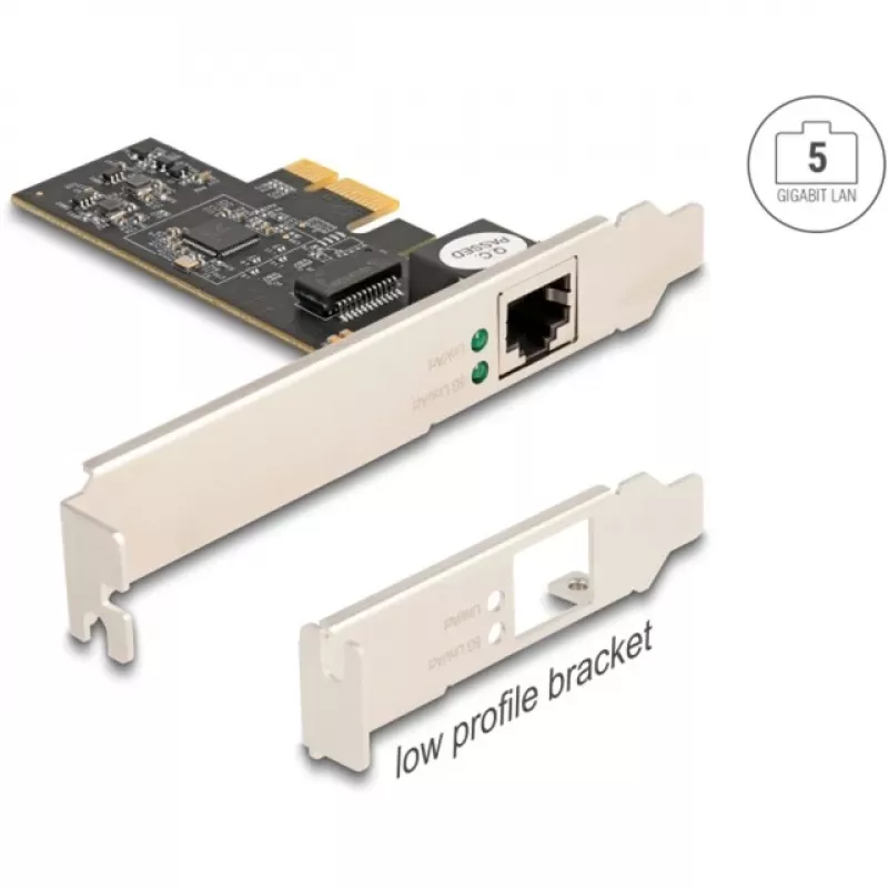 DeLOCK PCI Express x1 plokštė 81260 1 x RJ45 5 Gigabit LAN RTL8126