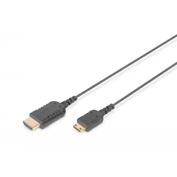 DIGITUS HDMI High Speed Connection Cable - HDMI-Kabel - HDMI männlich zu 19 pin mini HDMI Type C männlich - 2,0m - Doppelisolierung - Schwarz - geform