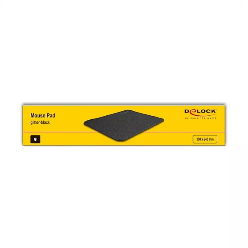 Pelės kilimėlis DeLOCK blizganti juoda 300x245mm Guma Neslystantis