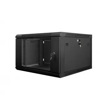 Lanberg prie sienos montuojama montažinė spinta 19'' 6U 600x600 mm juoda (stiklinės durys)