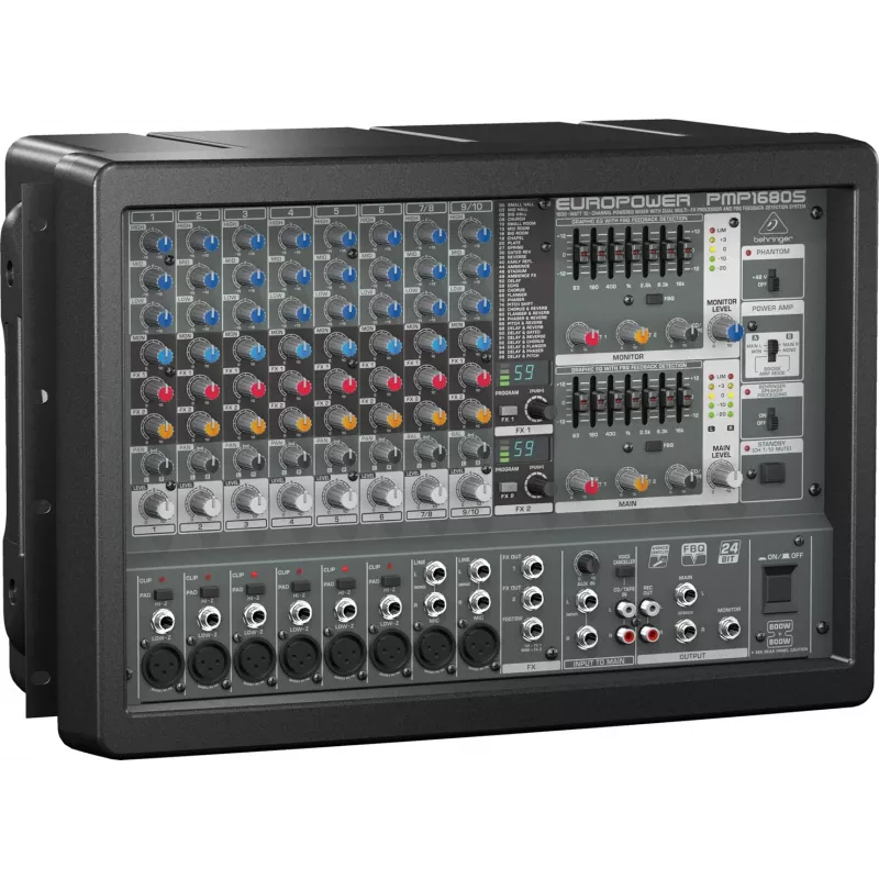 Behringer PMP1680S garso maišytuvas 10 kanalų 10–200000 Hz juodos spalvos