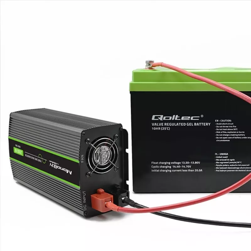 Automobilinis inverteris Qoltec Monolith 2000 W juodas 24 V