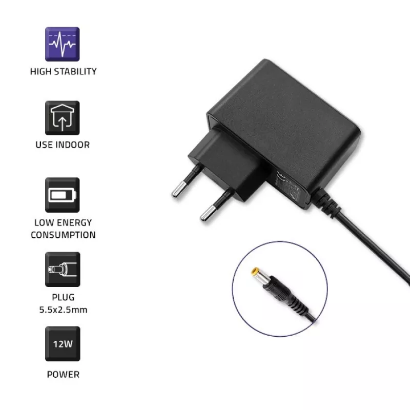Maitinimo adapteris Qoltec 52401 12W patalpų juodas skirtas POS spausdintuvui