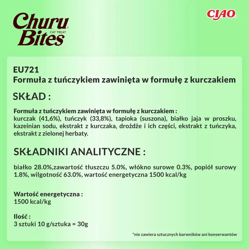 INABA Churu Bites su tunu ir vištiena – kačių skanėstai – 3x10 g