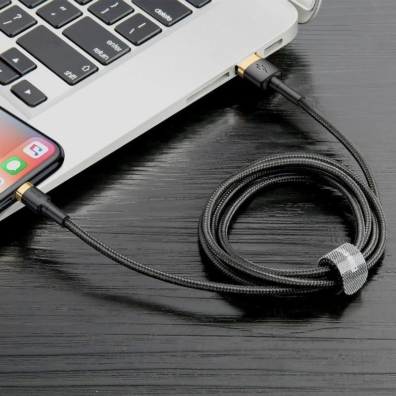 Baseus Cafule kabelis USB Lightning 1.5 A 2m (auksinė+juoda)