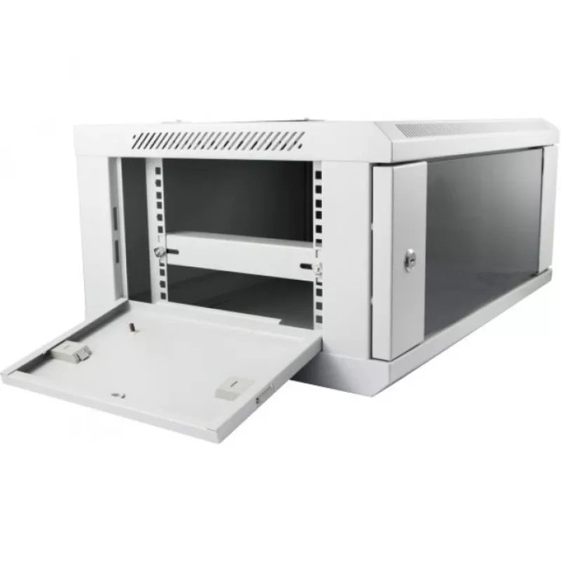 Prie sienos tvirtinama spinta ALLNET ALL-SMC6412GRAU 12U, 50 kg talpa, raktinis užraktas, pilka
