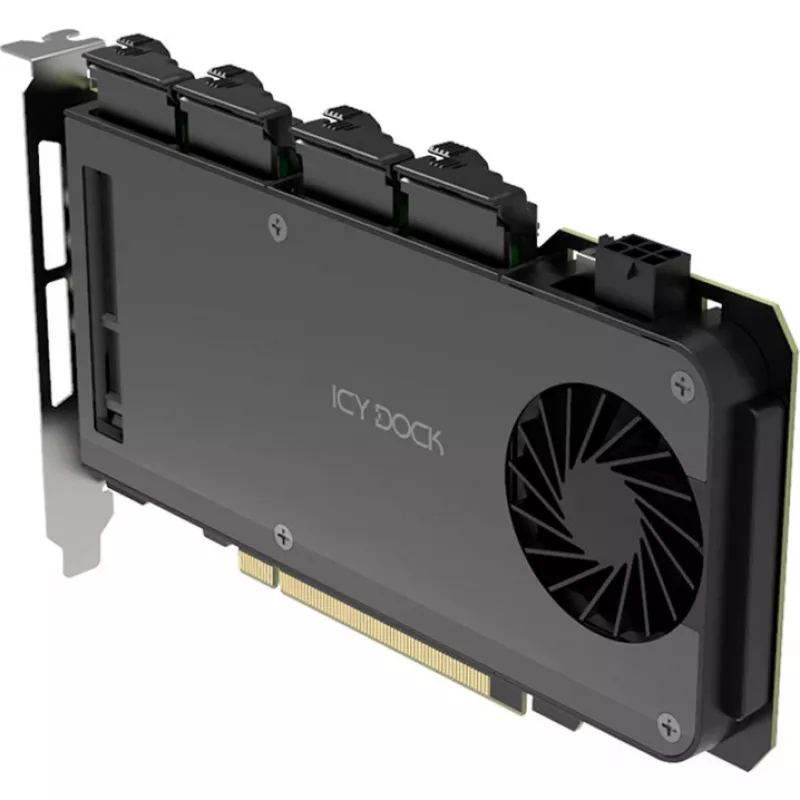 Adapterinė kortelė 4 x M.2 NVMe SSD mobiliam krepšiui, Icy Dock MB204MP-B