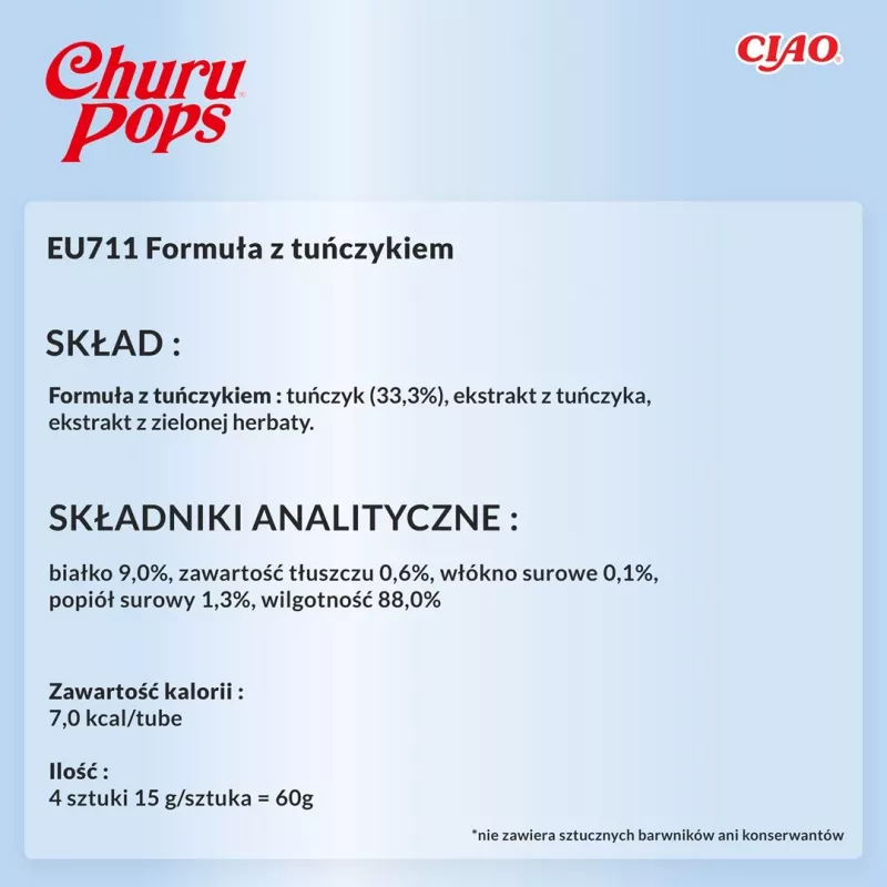 INABA Churu Pops tunas – skanėstai katėms – 4x15 g