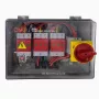 PV jungimo dėžutė HiSmart NV822300 DC 3 įėjimai-3 išėjimai IP66 jungiamoji dėžė saulės modulių masyvams
