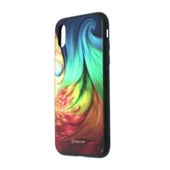 Telefono dėklas Tellur Cover Glass Print, skirtas iPhone XR Mesmeric – kietas galinis apsauginis dėklas su stiklo raštu