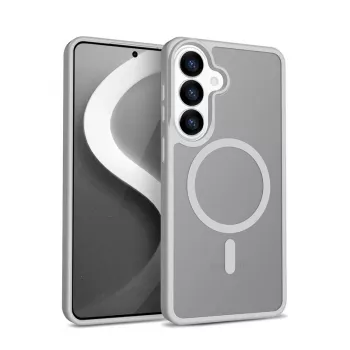 Crong Hybrid Matte Magnetic dėklas Samsung Galaxy S26 — TPU + PC, pilkas
