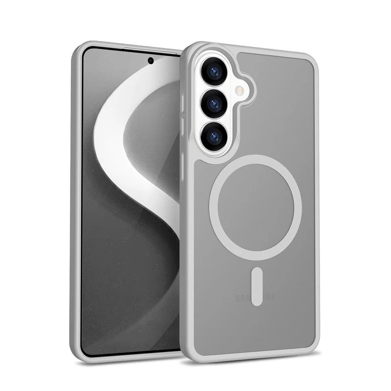 Crong Hybrid Matte Magnetic dėklas Samsung Galaxy S26 — TPU + PC, pilkas
