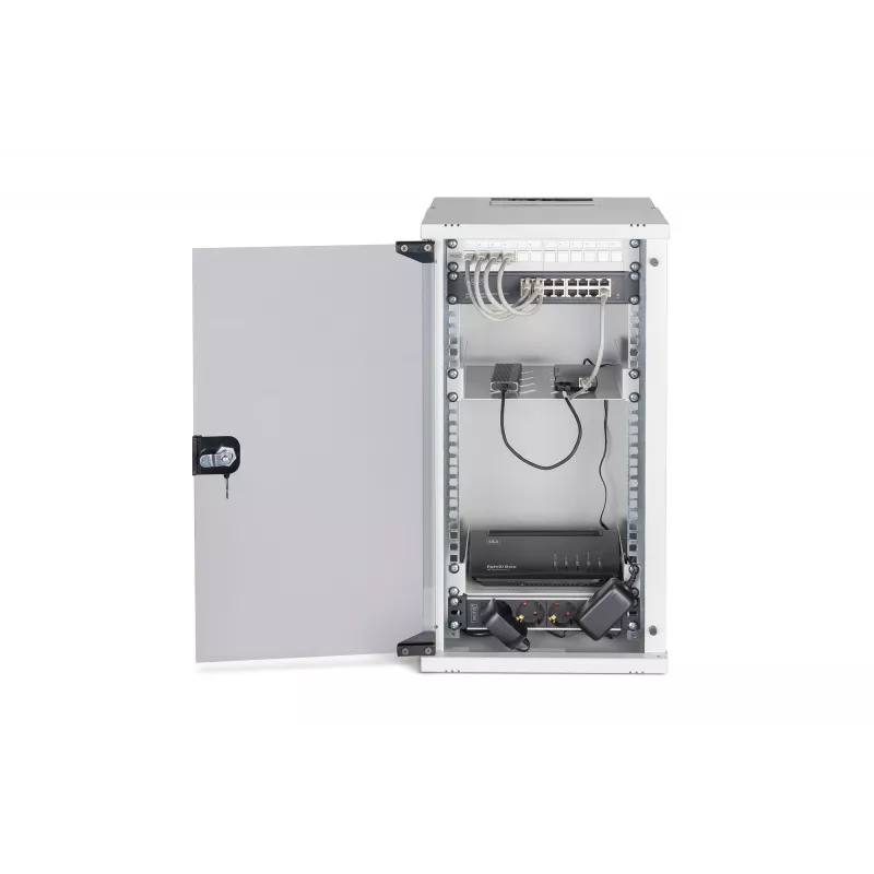 Prie sienos montuojamas stovas Digitus DN-49104-SET 12U 60kg IP20 Pilka