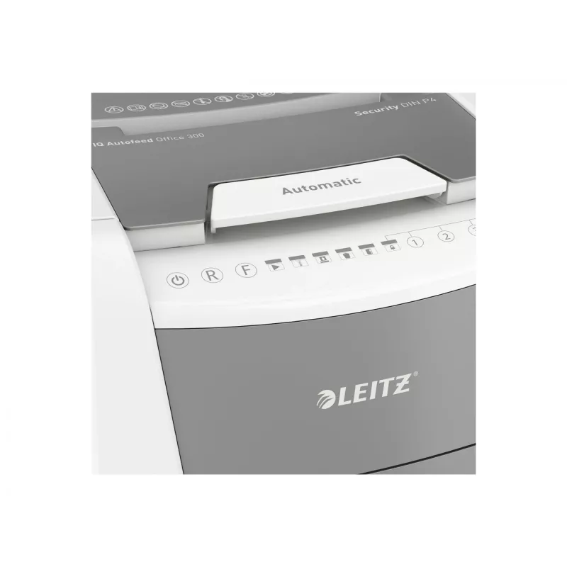 Leitz IQ Autofeed Office 300 automatinis popieriaus smulkintuvas P4, kryžminis smulkinimas, 22 cm, 4 x 30 mm, 60 l, 500 lapų, 55 dB