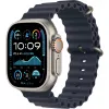 Navy Ocean Band 49 mm - Natural Titanium Finish