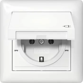 gira SCHUKO kištukinio lizdo komplektas su KD, IP44 apsauga ir rėmeliu — modelis 415703