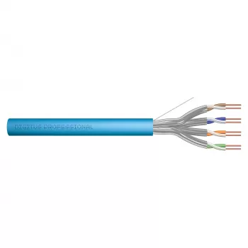 DIGITUS CAT 6A U/FTP instaliacinis kabelis 305 m, simpleksinis, Cca, Easy Pull Box, mėlynas