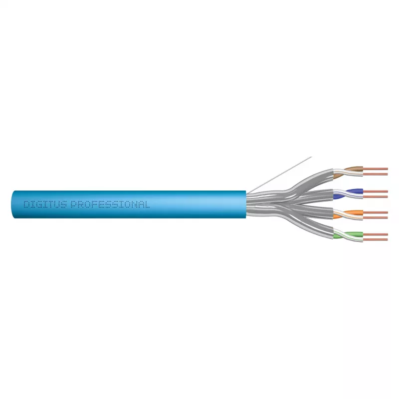 DIGITUS CAT 6A U/FTP instaliacinis kabelis 305 m, simpleksinis, Cca, Easy Pull Box, mėlynas