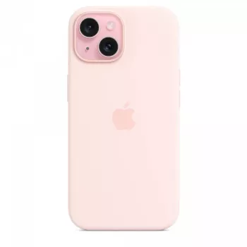 Silikoninis dėklas su „MagSafe“ „iPhone 15“ – šviesiai rožinis