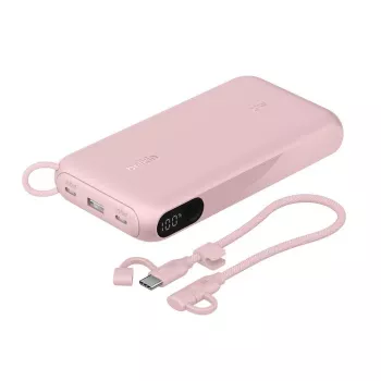 Išorinė baterija Belkin BPB028HQPK 20000 mAh — 2× USB-C, 1× USB-A, rožinė