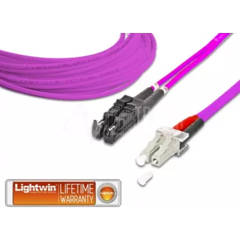 Lightwin aukštos kokybės dvipusis LWL komutacinis kabelis, MM OM4, E2000 - LC LWL komutacinis kabelis (LDP-50 E2-LC 2.0 OM4)