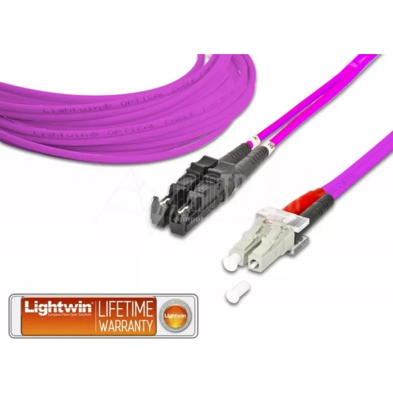 Lightwin aukštos kokybės dvipusis LWL komutacinis kabelis, MM OM4, E2000 - LC LWL komutacinis kabelis (LDP-50 E2-LC 2.0 OM4)