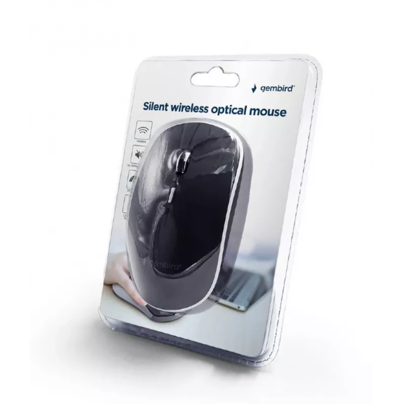 pelė USB OPTICAL WRL Juoda/SILENT MUSW-4BS-01 GEMBIRD