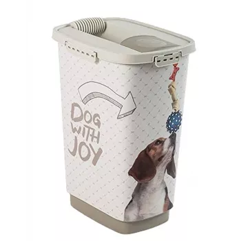 Airtight plastic food container rotho Cody Beige 25 L — pet food storage, 463×330×250 mm, 3 kg