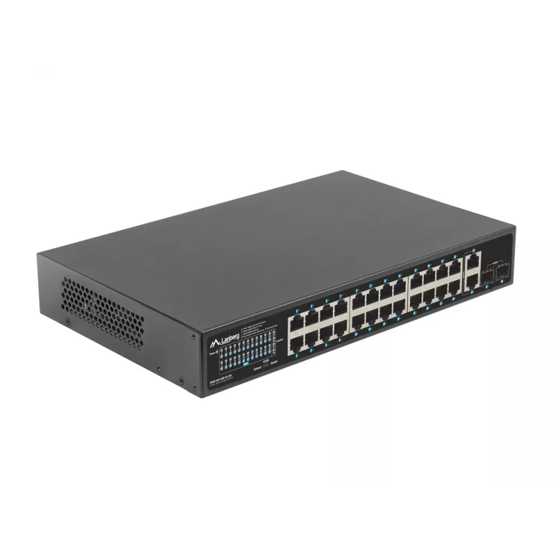 Unmanaged Switch Lanberg RSGE-24P-2GE-2S-250 24 prievadų skirtas montuoti į stovą