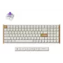 Mechaninė klaviatūra Keychron K4 HE 96% QWERTY — USB, RF belaidė ir Bluetooth, 100 klavišų, RGB, balta/medžio