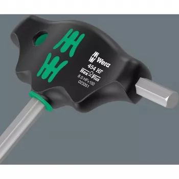 T formos rankenėlių rinkinys Wera Series 400 454/7 HF, 7 dalių T formos rankenėlių šešiabriaunių ir atsuktuvų antgalių rinkinys