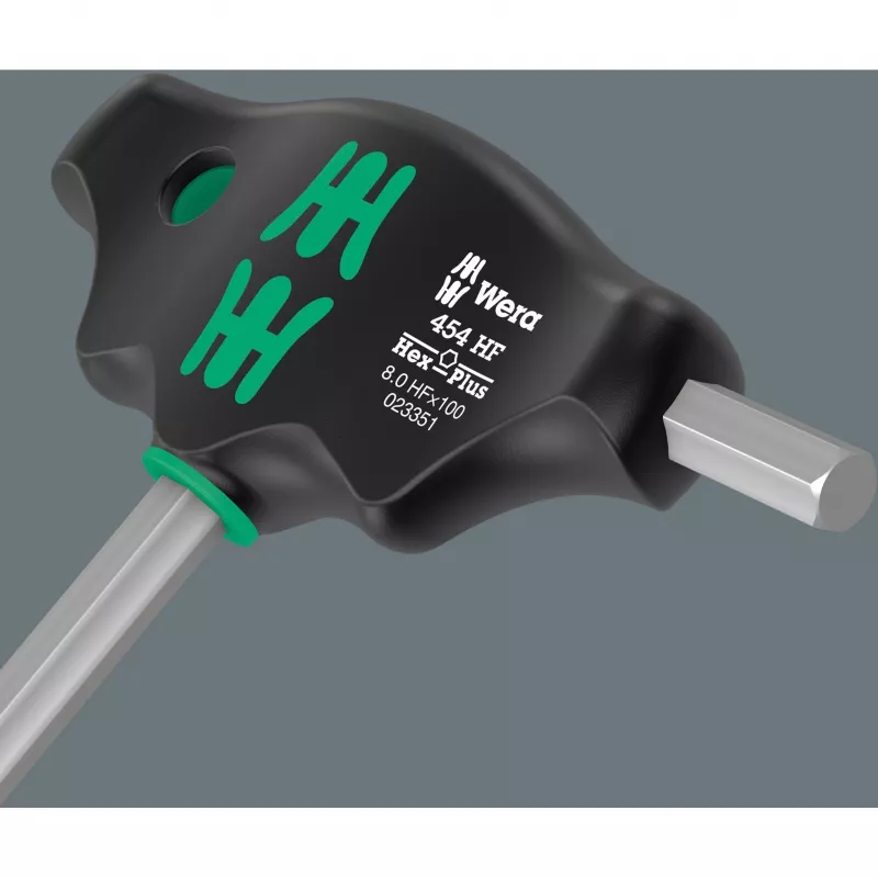 T formos rankenėlių rinkinys Wera Series 400 454/7 HF, 7 dalių T formos rankenėlių šešiabriaunių ir atsuktuvų antgalių rinkinys
