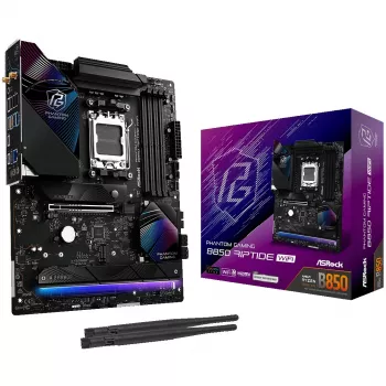 Pagrindinė plokštė ASRock Phantom Gaming B850 Riptide WiFi — AMD B850, Socket AM5, ATX, DDR5, 4x M.2, Wi‑Fi 7, 2.5Gb LAN