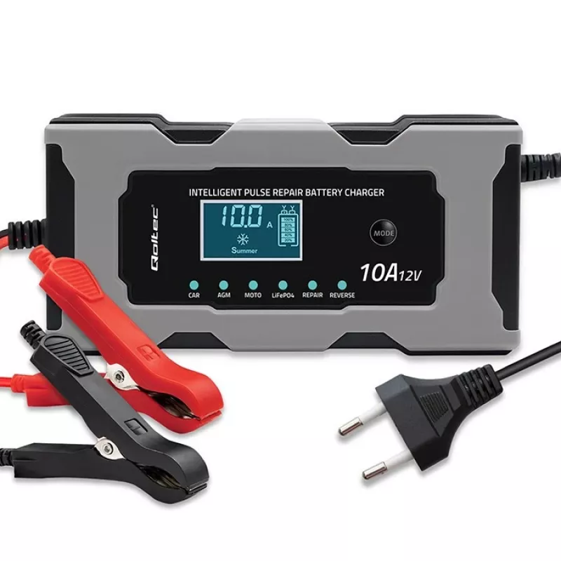 Pakrovėjas QOLTEC 52493 12V 10A su taisymo funkcija AGM baterijoms