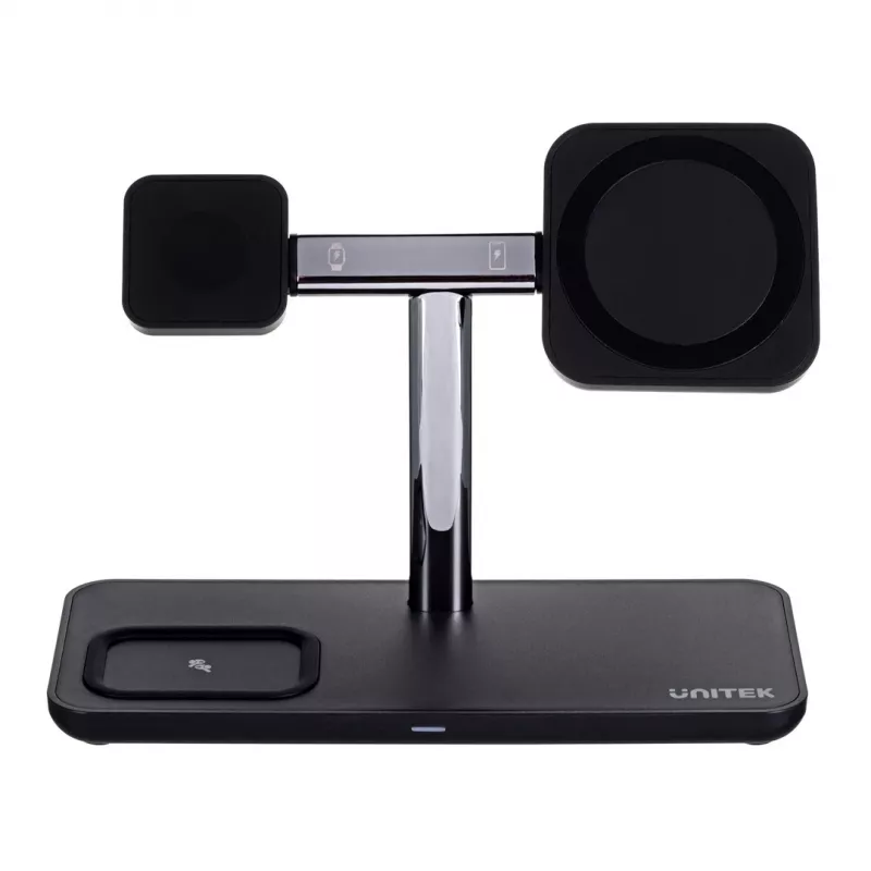Laisvai stovinti krovimo stotelė UNITEK P1212A 15W belaidis ABS juoda sidabrinė
