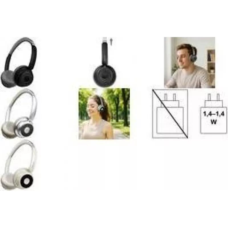 LogiLink BT0072BR Over Ear Headphones Bluetooth Sidabrinė (BT0072BR)