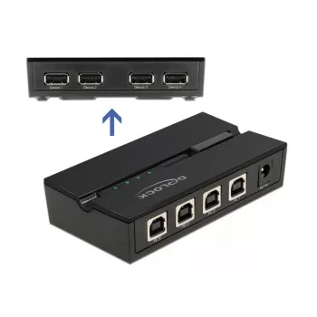 DELOCK 11494 kompiuterių duomenų jungiklis, juodas, USB Type-A Type-B, 0,48 Gbit/s