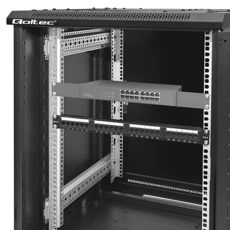 Tinklo stovo korpusas QOLTEC 54518 19 colių 15U — plieninis 19 colių įrangos gaubtas