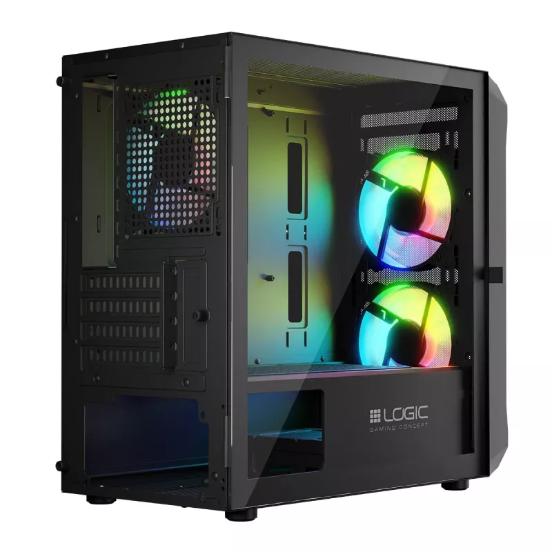 Kompiuterio korpusas Logic Concept Portos Mini ARGB Micro ATX juodas