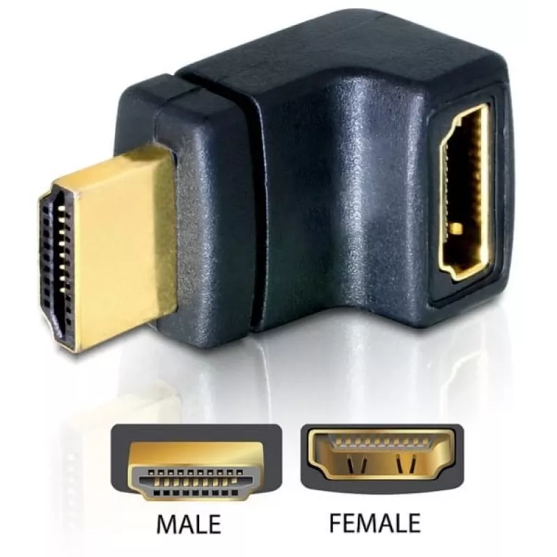 HDMI jungtis DeLOCK 65072 HDMI kištukas į HDMI lizdą 90° į viršų