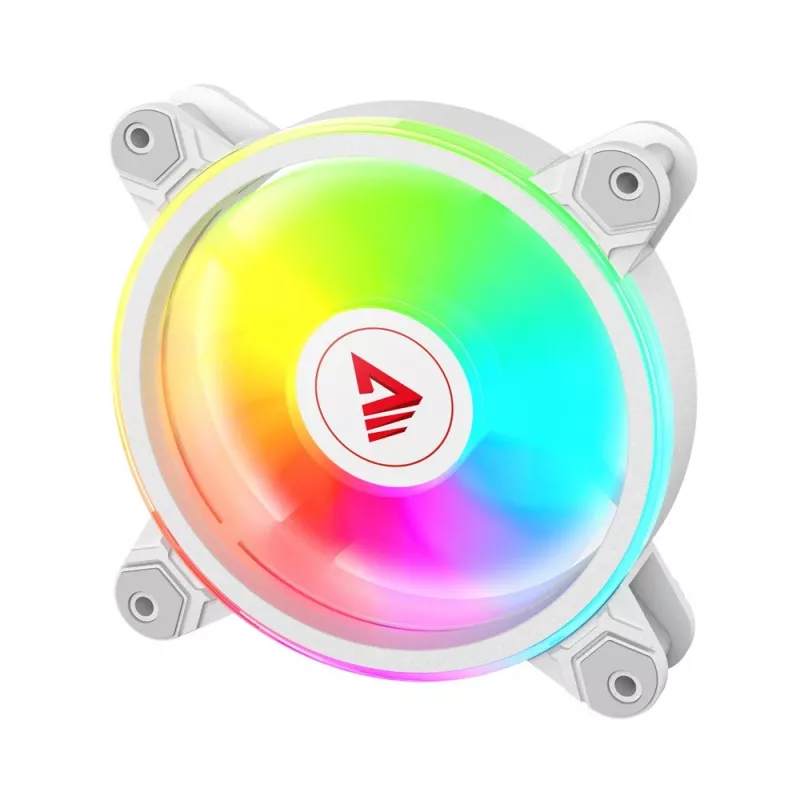 SAVIO FAN-01 WHITE 4-pack 120 mm ARGB ventiliatorius su valdikliu ir nuotolinio valdymo pulteliu