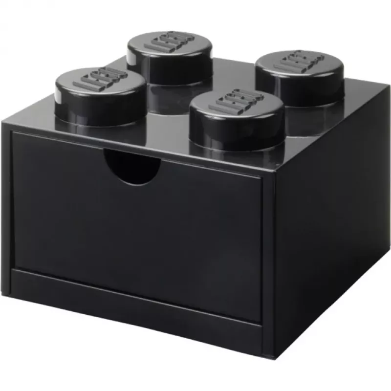 LEGO stalo stalčius 4, juoda laikymo dėžutė, su kaištukais