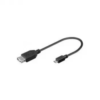Wentronic Goobay USB 2.0 Hi-Speed adapteris, USB 2.0 lizdas (A tipo), 0,2 m - USB 2.0 lizdas (A tipo) > USB 2.0 mikro kištukas (B tipo) (95193)