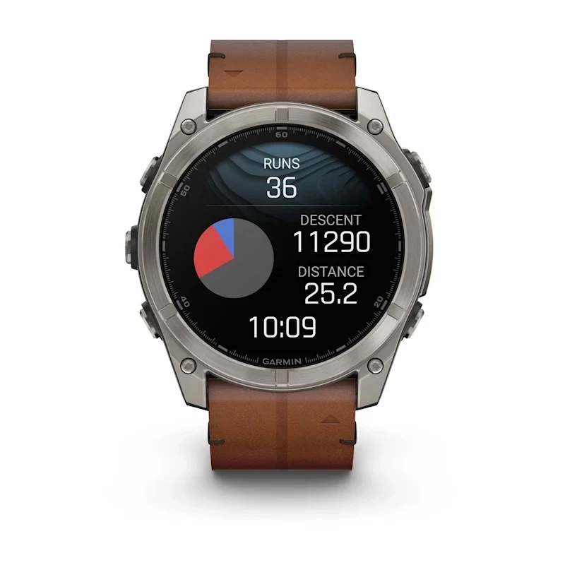 Garmin Fenix 8 3,56 cm (1.4) AMOLED 51 mm Skaitmeninis 454 x 454 pikselių Jutiklinis ekranas Titaninis Wi-Fi GPS (palydovinis)