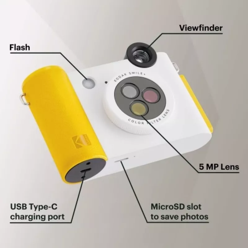 Kodak SMILE+ Momentinio spausdinimo kamera, 2x3'', Balta