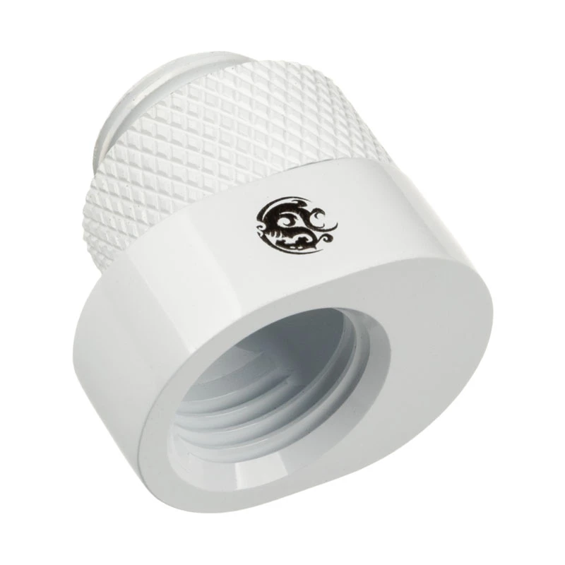 Adapteris BitsPower X-Cross G1/4 inch išorinis sriegis į G1/4 inch vidinį sriegį, 5 mm poslinkis, baltas