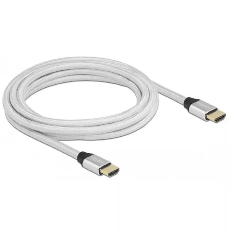 HDMI laidas DeLOCK Ultra High Speed 48 Gbps 8K 60 Hz Sidabrinis 3 m