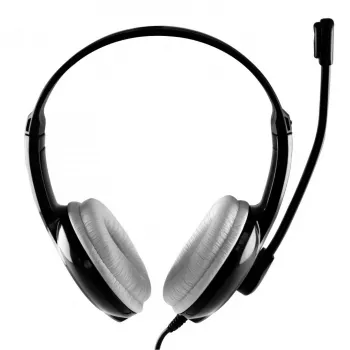 Ausinės MEDIA-TECH MT3573 laidinės binauralinės sulankstomos su strėliniu mikrofonu, 1,9 m kabeliu, USB, juodos
